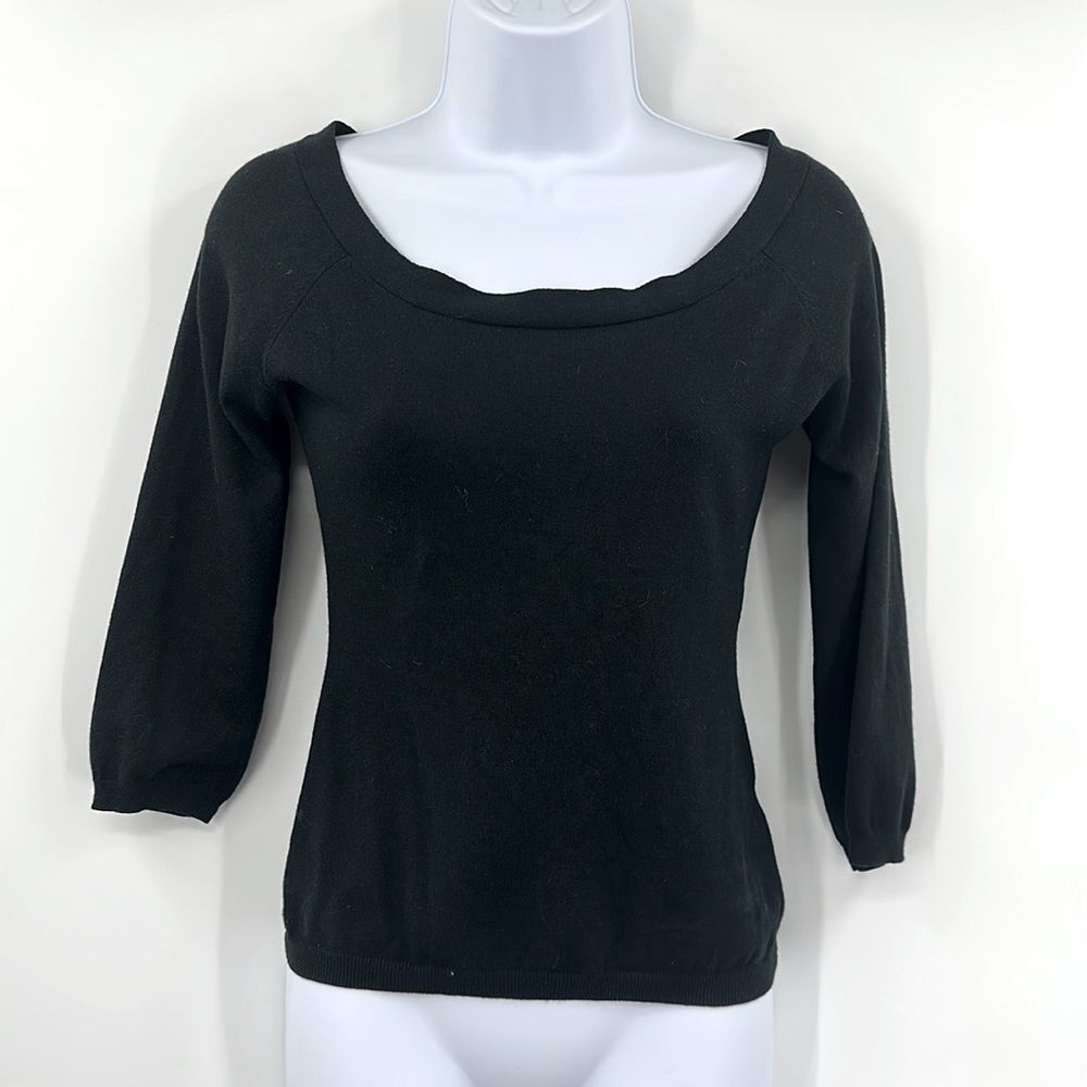 Bruno Manetti Black Scoop Neck‎ Sweater Sz 40 (Small)